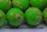 CDE2561 15.5 inches 24mm faceted round dyed sea sediment jasper beads