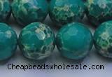 CDE2566 15.5 inches 18mm faceted round dyed sea sediment jasper beads