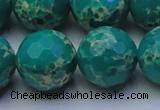 CDE2568 15.5 inches 22mm faceted round dyed sea sediment jasper beads