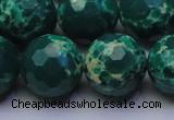 CDE2573 15.5 inches 18mm faceted round dyed sea sediment jasper beads