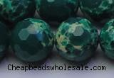 CDE2574 15.5 inches 20mm faceted round dyed sea sediment jasper beads