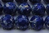 CDE2579 15.5 inches 14mm faceted round dyed sea sediment jasper beads