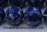 CDE2584 15.5 inches 24mm faceted round dyed sea sediment jasper beads