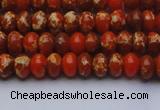 CDE2600 15.5 inches 5*8mm rondelle dyed sea sediment jasper beads