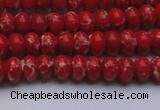 CDE2616 15.5 inches 5*8mm rondelle dyed sea sediment jasper beads