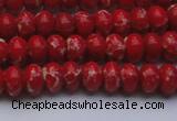 CDE2617 15.5 inches 7*10mm rondelle dyed sea sediment jasper beads