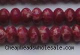 CDE2628 15.5 inches 12*16mm rondelle dyed sea sediment jasper beads