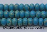 CDE2648 15.5 inches 5*8mm rondelle dyed sea sediment jasper beads