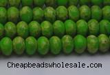 CDE2656 15.5 inches 5*8mm rondelle dyed sea sediment jasper beads