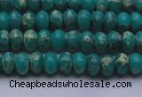 CDE2664 15.5 inches 5*8mm rondelle dyed sea sediment jasper beads