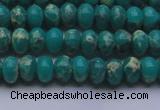 CDE2665 15.5 inches 7*10mm rondelle dyed sea sediment jasper beads