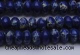 CDE2681 15.5 inches 7*10mm rondelle dyed sea sediment jasper beads