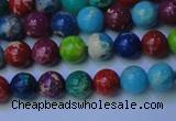 CDE2689 15.5 inches 6mm round mixed color sea sediment jasper beads