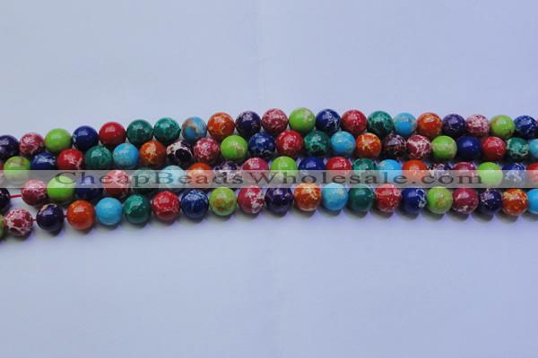 CDE2690 15.5 inches 8mm round mixed color sea sediment jasper beads