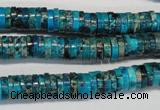 CDE276 15.5 inches 2*8mm heishi dyed sea sediment jasper beads