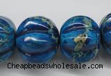 CDE297 15.5 inches 19*23mm pumpkin dyed sea sediment jasper beads