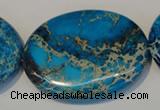 CDE320 15.5 inches 35*45mm oval dyed sea sediment jasper beads