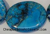 CDE321 15.5 inches 40*50mm oval dyed sea sediment jasper beads