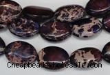 CDE417 15.5 inches 12*16mm oval dyed sea sediment jasper beads