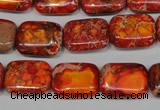 CDE553 15.5 inches 12*16mm rectangle dyed sea sediment jasper beads