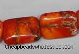 CDE556 15.5 inches 18*25mm rectangle dyed sea sediment jasper beads