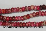 CDE584 15.5 inches 3*6mm rondelle dyed sea sediment jasper beads