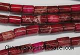 CDE590 15.5 inches 6*8mm tube dyed sea sediment jasper beads