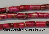 CDE591 15.5 inches 6*12mm tube dyed sea sediment jasper beads