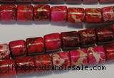 CDE595 15.5 inches 8*8mm tube dyed sea sediment jasper beads