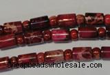 CDE597 15.5 inches 3*6mm rondelle 6*9mm tube dyed sea sediment jasper beads