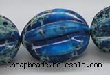 CDE62 15.5 inches 25*33mm star fruit shaped dyed sea sediment jasper beads