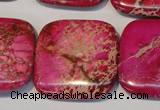 CDE627 15.5 inches 30*30mm square dyed sea sediment jasper beads