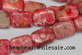 CDE631 15.5 inches 12*16mm rectangle dyed sea sediment jasper beads