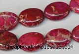 CDE645 15.5 inches 13*18mm oval dyed sea sediment jasper beads