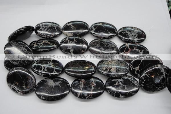 CDE680 15.5 inches 30*40mm oval dyed sea sediment jasper beads