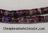 CDE704 15.5 inches 3*6mm heishi dyed sea sediment jasper beads