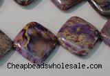 CDE720 15.5 inches 18*18mm diamond dyed sea sediment jasper beads