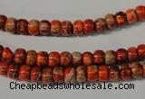 CDE731 15.5 inches 4*6mm rondelle dyed sea sediment jasper beads