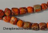 CDE732 15.5 inches 6*7mm – 8*9mm nuggets dyed sea sediment jasper beads