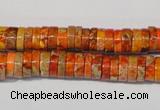 CDE734 15.5 inches 3*8mm heishi dyed sea sediment jasper beads