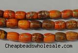 CDE740 15.5 inches 5*8mm drum dyed sea sediment jasper beads