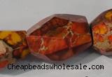 CDE748 15.5 inches 18*25mm faceted nuggets dyed sea sediment jasper beads