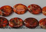 CDE751 15.5 inches 13*18mm oval dyed sea sediment jasper beads