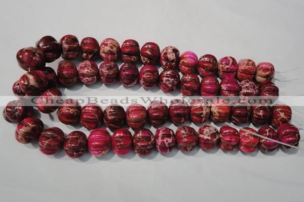 CDE767 15.5 inches 15*18mm pumpkin dyed sea sediment jasper beads