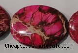 CDE784 15.5 inches 30*40mm oval dyed sea sediment jasper beads