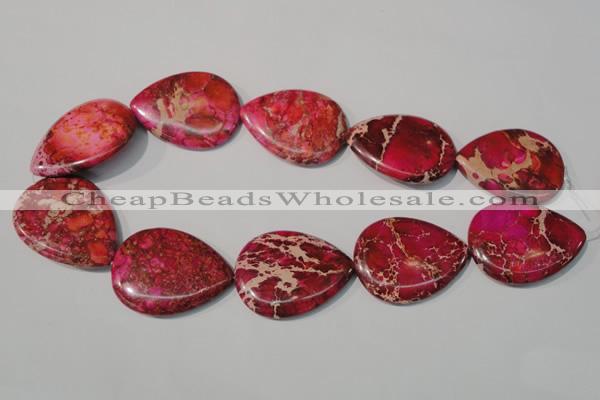 CDE790 15.5 inches 30*40mm flat teardrop dyed sea sediment jasper beads