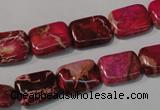 CDE796 15.5 inches 10*14mm rectangle dyed sea sediment jasper beads