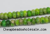 CDE87 15.5 inches 5*8mm rondelle dyed sea sediment jasper beads