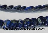 CDE911 15.5 inches 12mm flat round dyed sea sediment jasper beads