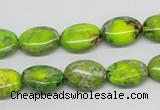 CDE92 15.5 inches 10*14mm oval dyed sea sediment jasper beads